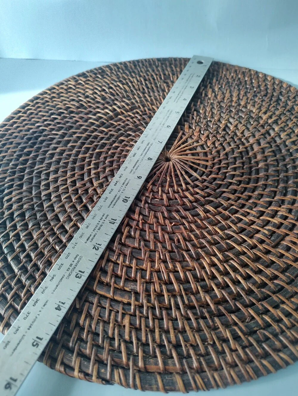 Woven Rattan Charger One Piece Boho Table Decor Brown Perfect Condition